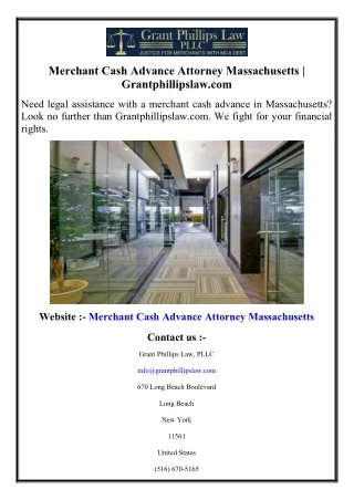Merchant Cash Advance Attorney Massachusetts Grantphillipslaw.com