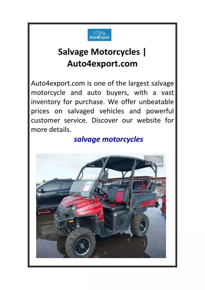 salvage motorcycles auto4export com