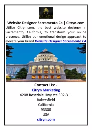 Website Designer Sacramento Ca Citryn.com