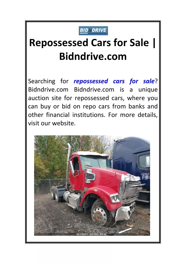 repossessed cars for sale bidndrive com