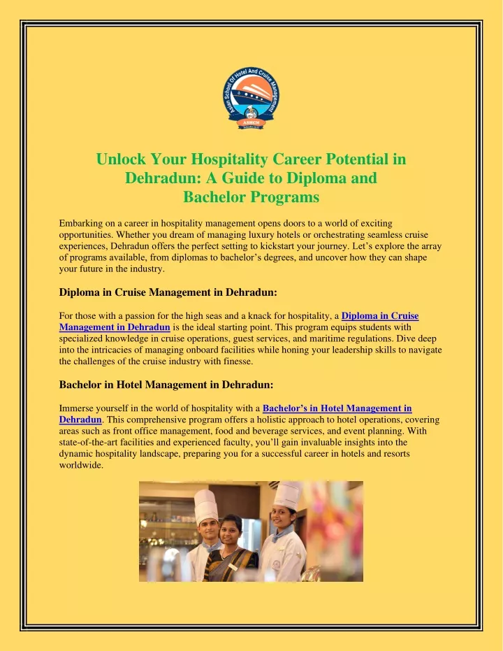 unlock your hospitality career potential
