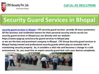 Security Guard Services in Bhopal