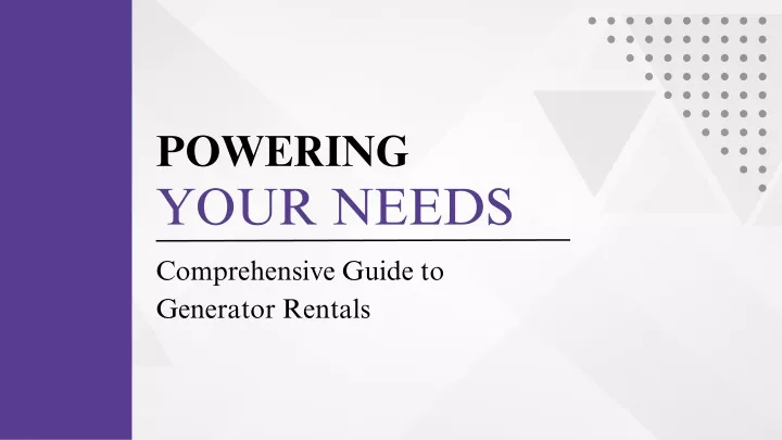 powering your needs