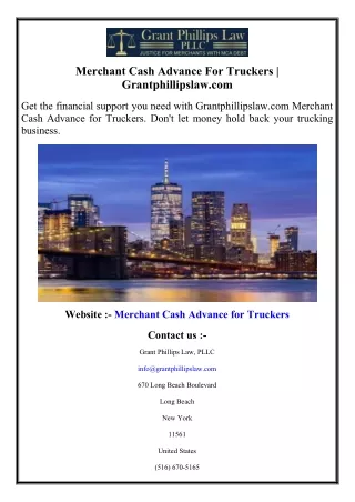 Merchant Cash Advance For Truckers  Grantphillipslaw.com