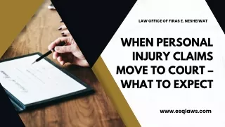 When Personal Injury Claims Move to Court – What to Expect