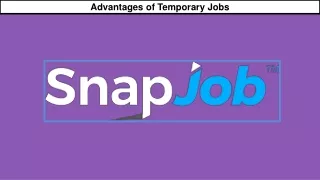Advantages of Temporary Jobs