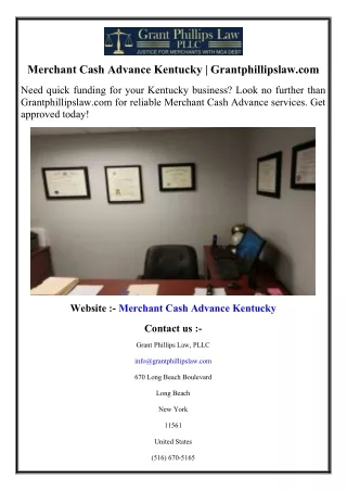 Merchant Cash Advance Kentucky  Grantphillipslaw.com