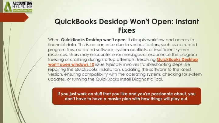 quickbooks desktop won t open instant fixes