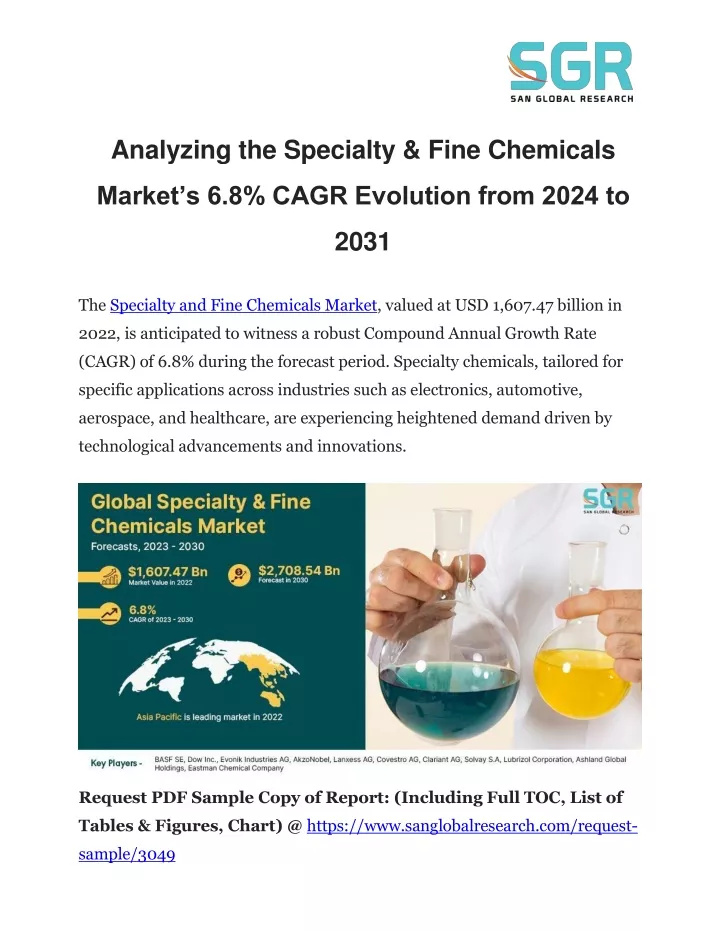 analyzing the specialty fine chemicals