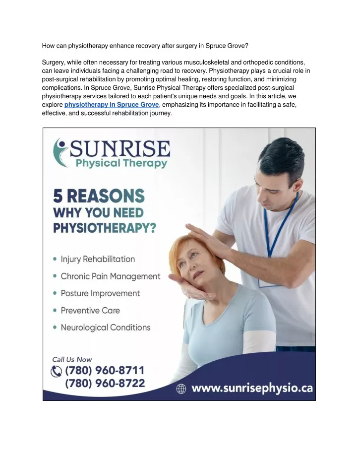 how can physiotherapy enhance recovery after