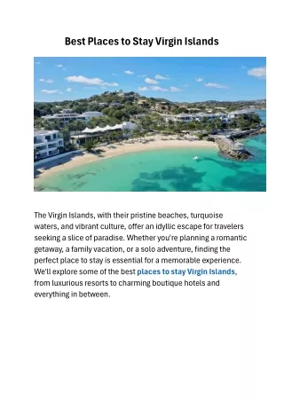 Best Places to Stay Virgin Islands