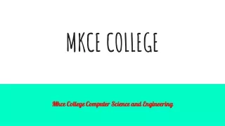 Mkce College Computer Science and Engineering