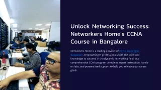 Unlock Networking Success Networkers Home's CCNA Course in Bangalore