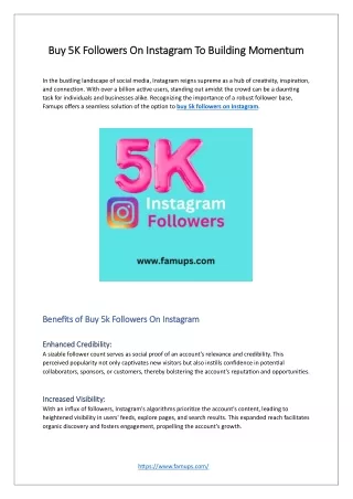 Buy 5K Followers On Instagram To Building Momentum
