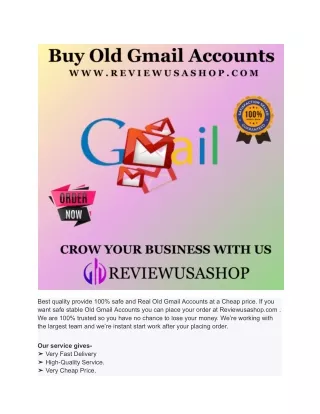 Buy Old Gmail Accounts
