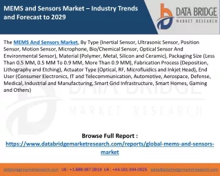 MEMS And Sensors Market