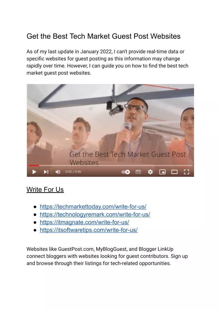 get the best tech market guest post websites