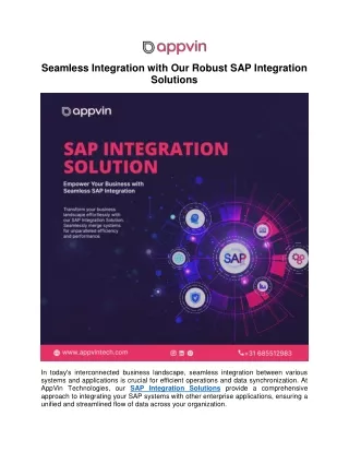 Seamless Integration with Our Robust SAP Integration Solutions