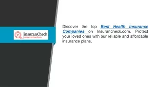 Best Health Insurance Companies  Insurancheck.com