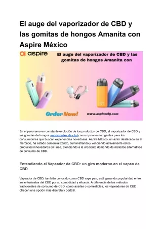 El auge del vaporizador de CBD y las gomitas de hongos Amanita con Aspire México