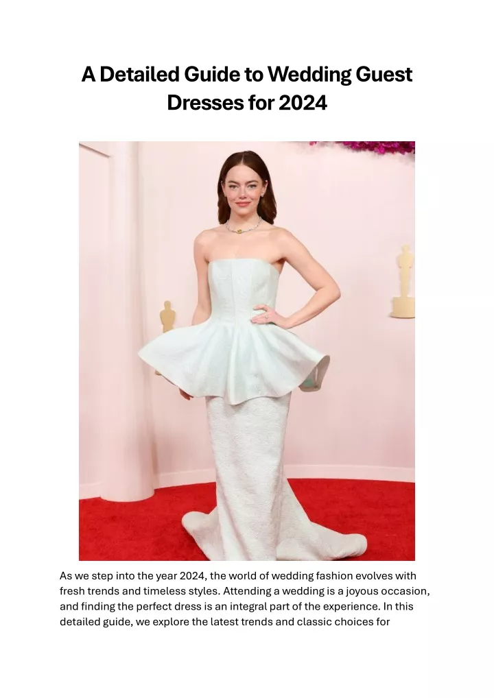 a detailed guide to wedding guest dresses for 2024
