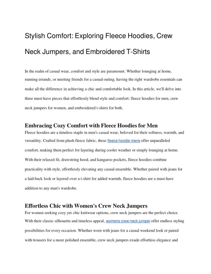 stylish comfort exploring fleece hoodies crew