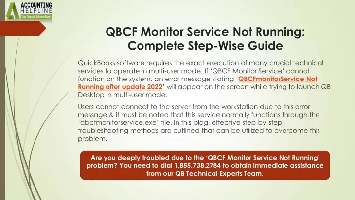 qbcf monitor service not running complete step wise guide