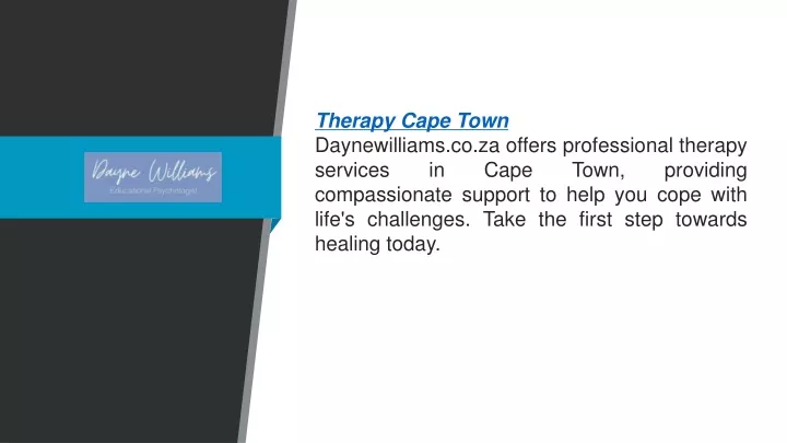 therapy cape town daynewilliams co za offers