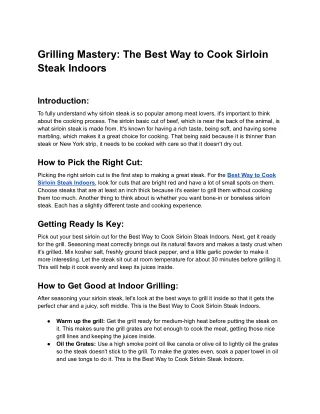 grilling mastery the best way to cook sirloin