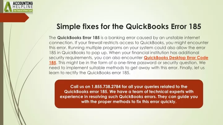 simple fixes for the quickbooks error 185