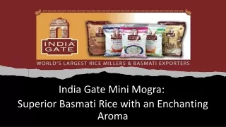 India Gate Mini Mogra - Superior Basmati Rice with an Enchanting Aroma