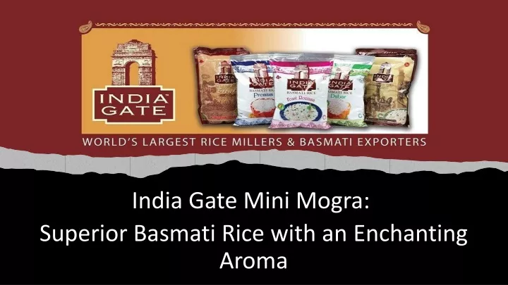 india gate mini mogra superior basmati rice with an enchanting aroma
