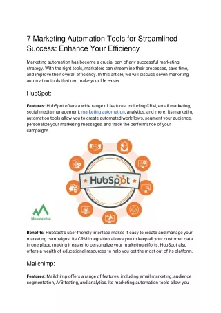 7 marketing automation tools for streamlined