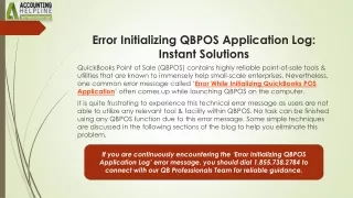 Quick Fixes for Error While Initializing QuickBooks POS Application