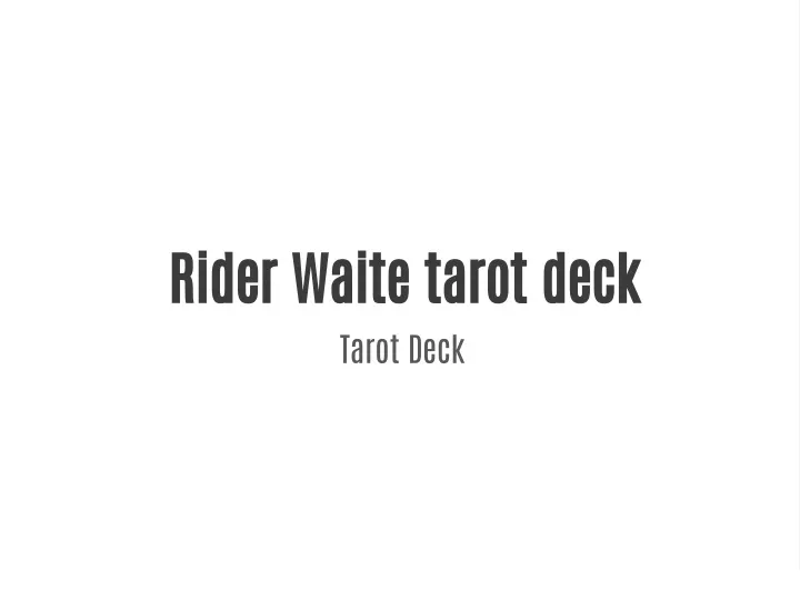 rider waite tarot deck tarot deck