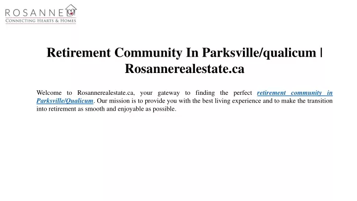 retirement community in parksville qualicum