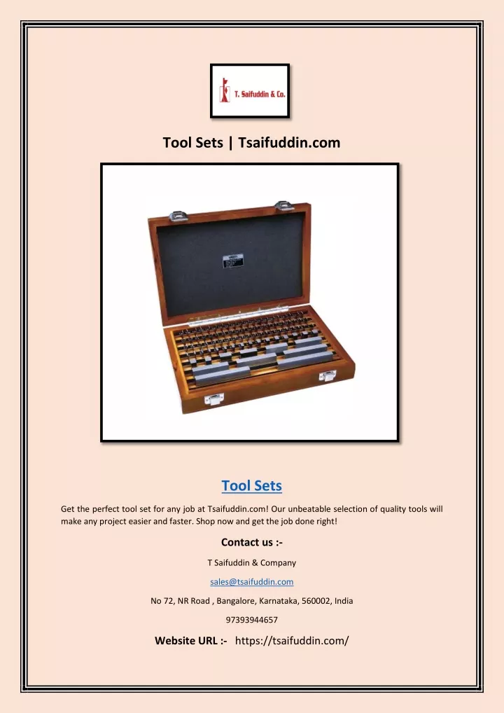 tool sets tsaifuddin com