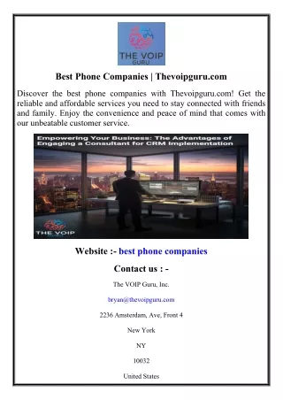 Best Phone Companies Thevoipguru.com