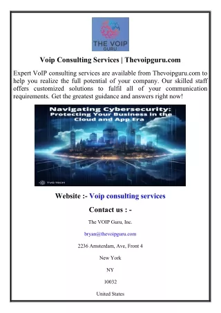 Voip Consulting Services  Thevoipguru.com