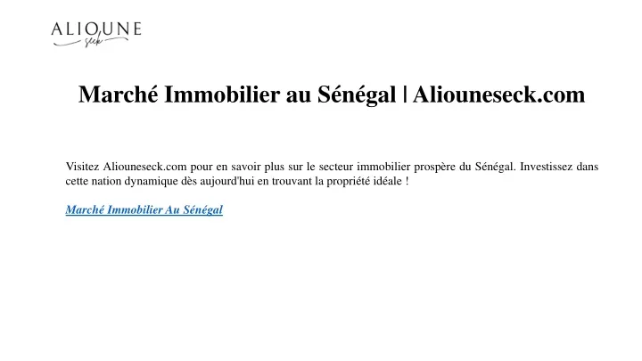 march immobilier au s n gal aliouneseck com