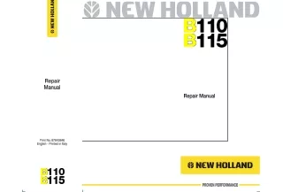 New Holland B110 Backhoe Loader Service Repair Manual