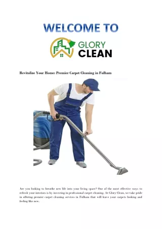 Revitalize Your Home Premier Carpet Cleaning in Fulham