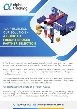 Your Business, Our Solution – A Guide To Freight Broker Partner Selection