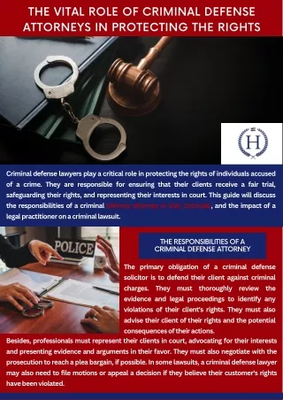 The Vital Role Of Criminal Defense Attorneys In Protecting The Rights