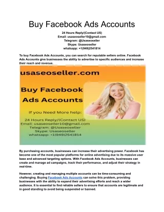 Buy Facebook Ads Accounts