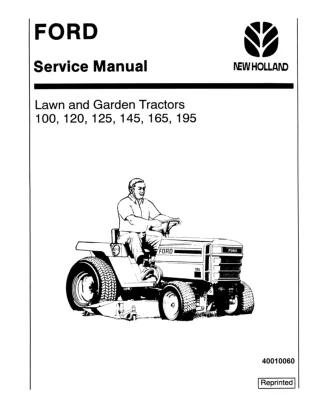 Ford New Holland 100 Lawn and Garden Tractor Service Repair Manual
