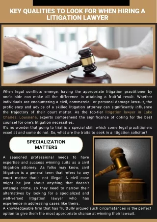 Key Qualities to Look for When Hiring a Litigation Lawyer