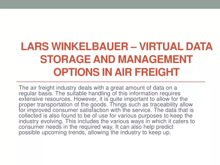 lars winkelbauer virtual data storage and management options in air freight