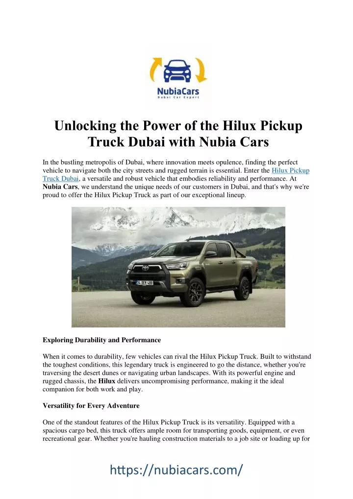 unlocking the power of the hilux pickup truck