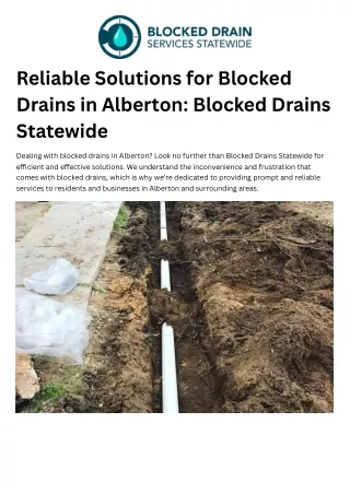 Reliable Solutions for Blocked Drains in Alberton Blocked Drains Statewide